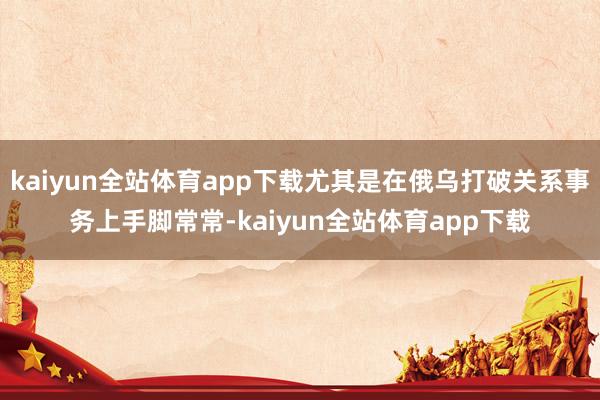 kaiyun全站体育app下载尤其是在俄乌打破关系事务上手脚常常-kaiyun全站体育app下载