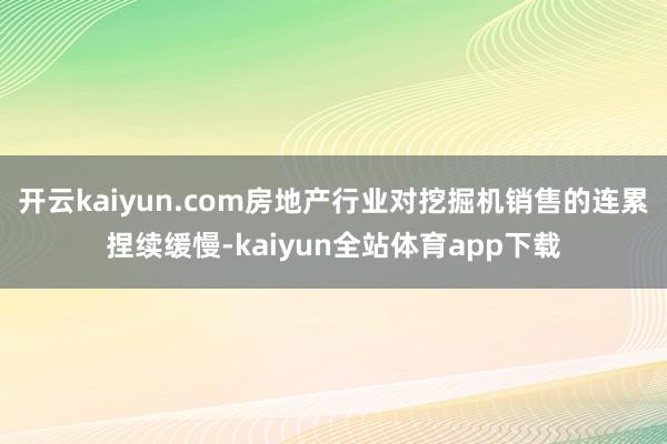 开云kaiyun.com房地产行业对挖掘机销售的连累捏续缓慢-kaiyun全站体育app下载