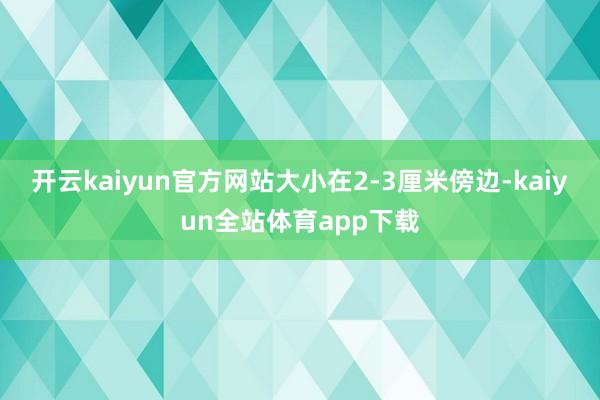开云kaiyun官方网站大小在2-3厘米傍边-kaiyun全站体育app下载