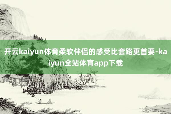开云kaiyun体育柔软伴侣的感受比套路更首要-kaiyun全站体育app下载