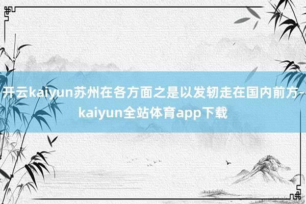 开云kaiyun苏州在各方面之是以发轫走在国内前方-kaiyun全站体育app下载