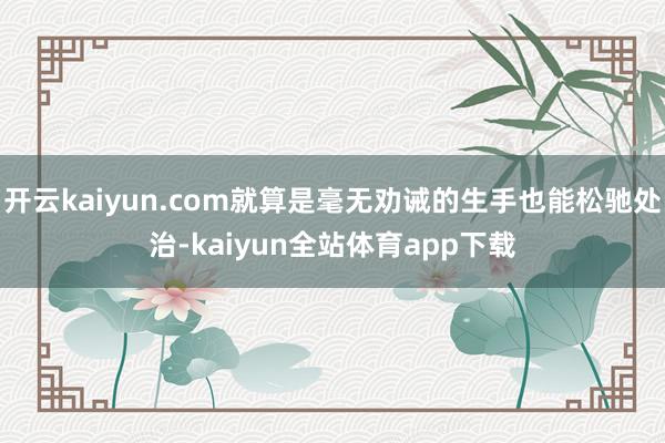 开云kaiyun.com就算是毫无劝诫的生手也能松驰处治-kaiyun全站体育app下载