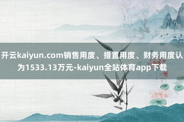 开云kaiyun.com销售用度、措置用度、财务用度认为1533.13万元-kaiyun全站体育app下载