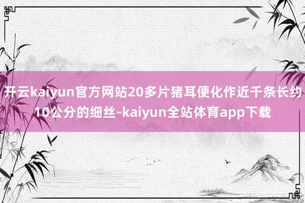 开云kaiyun官方网站20多片猪耳便化作近千条长约10公分的细丝-kaiyun全站体育app下载